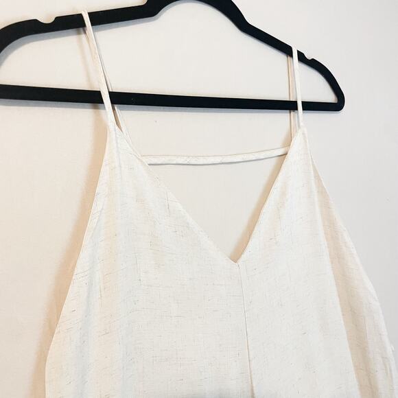 NWT Audrey 3 + 1 Wide Leg cream Romper. Spaghetti straps. Size Small. - Picture 2 of 6